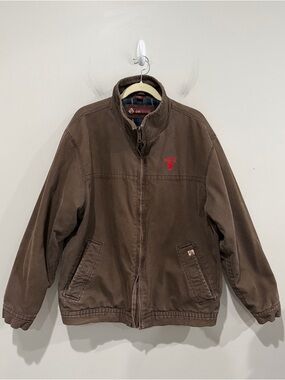 DRI-DUCK Maverick Quarry Washed Canvas Jacket Field Brown Becks Logo Men Size XL
